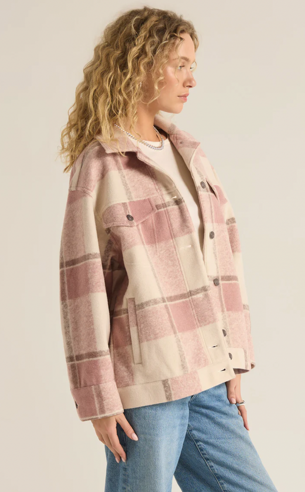 Preston Knit Plaid Jacket | Sea Salt