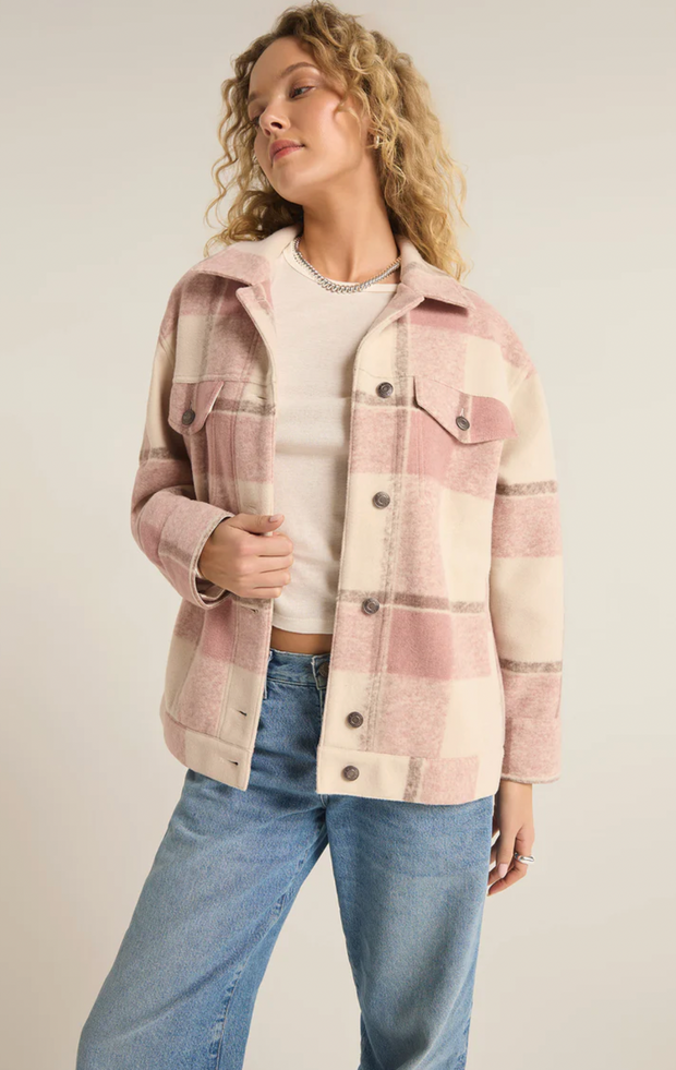 Preston Knit Plaid Jacket | Sea Salt