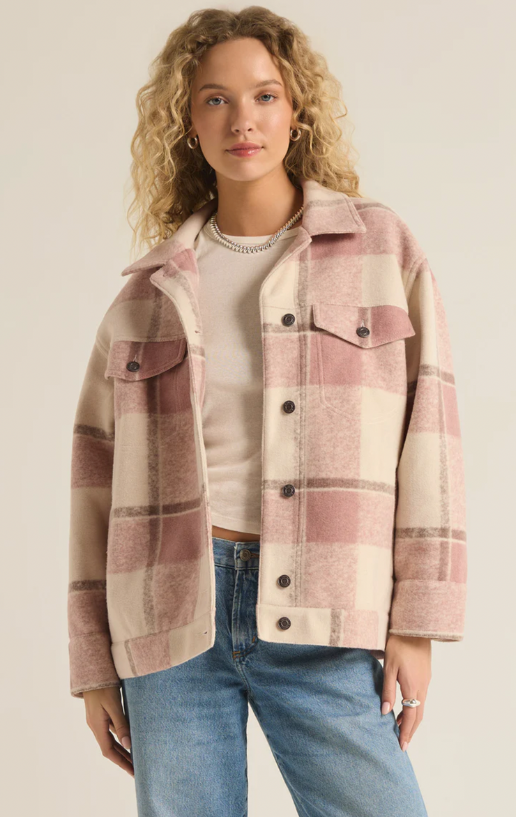 Preston Knit Plaid Jacket | Sea Salt