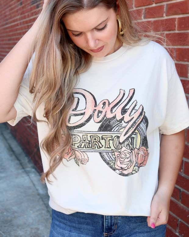 Dolly Parton Rose Record Vintage Tee