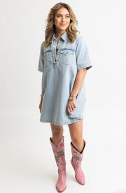 Elle Denim Dress | Light Wash