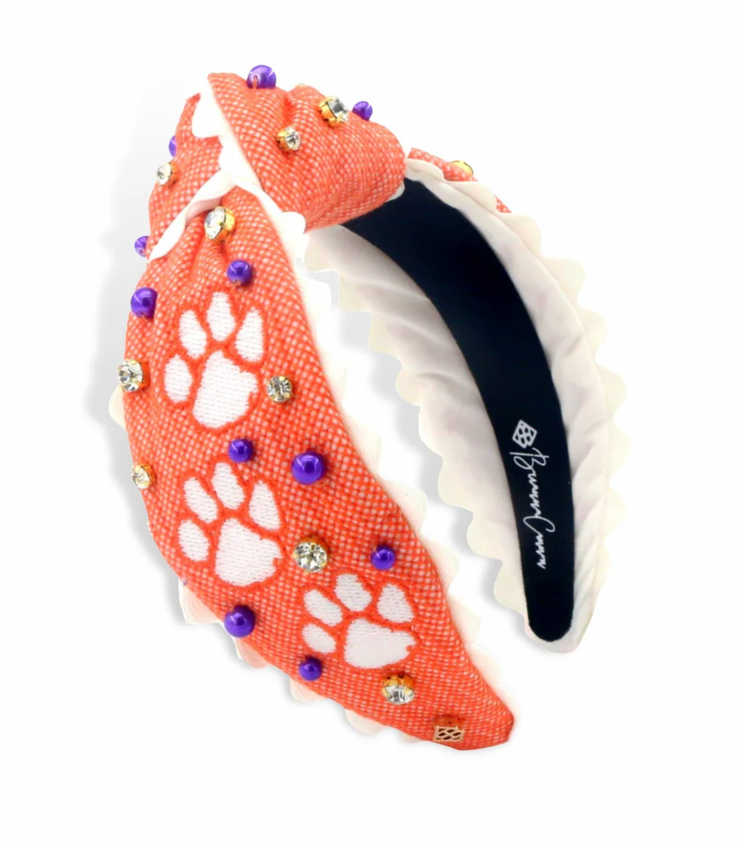 Clemson Tiger Paw Cross Stitch Headband