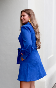 Bec Belted Corduroy Dress | Blue