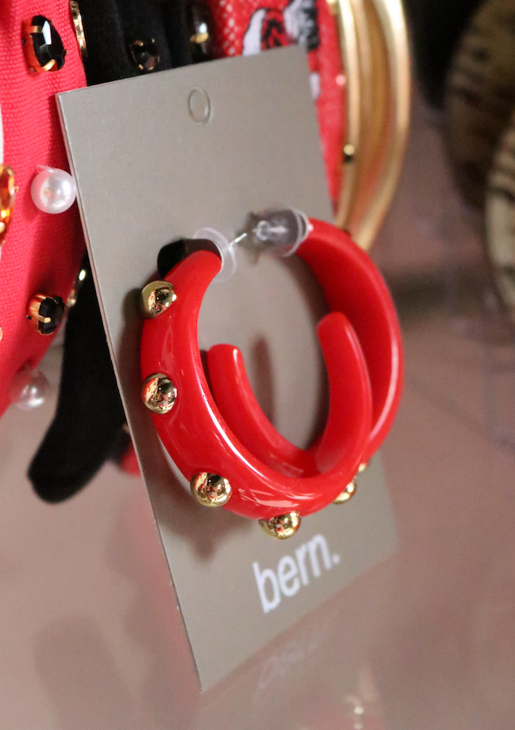 Rouge Studded Hoop | Red