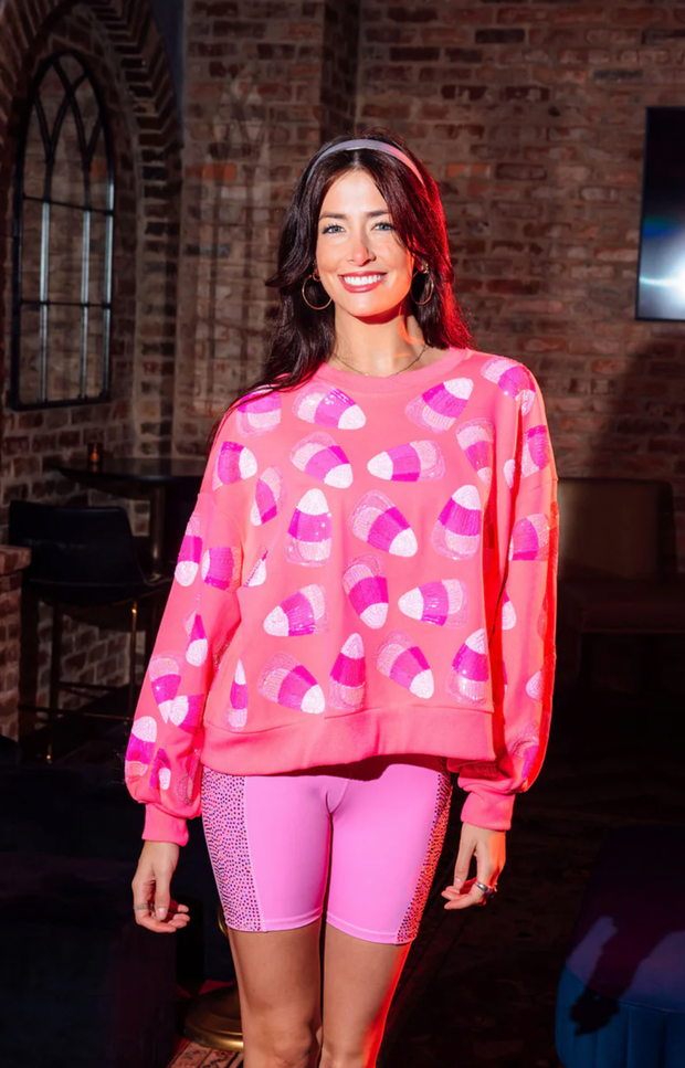 Neon Pink Candy Corn Sweatshirt