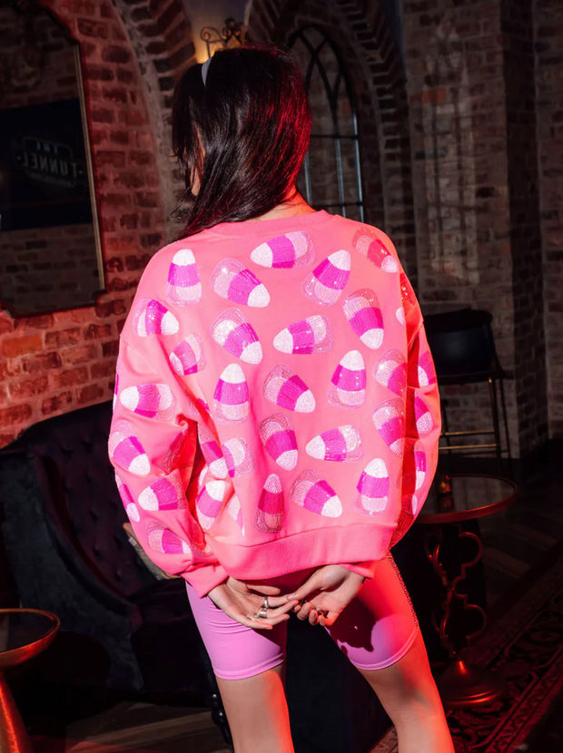 Neon Pink Candy Corn Sweatshirt