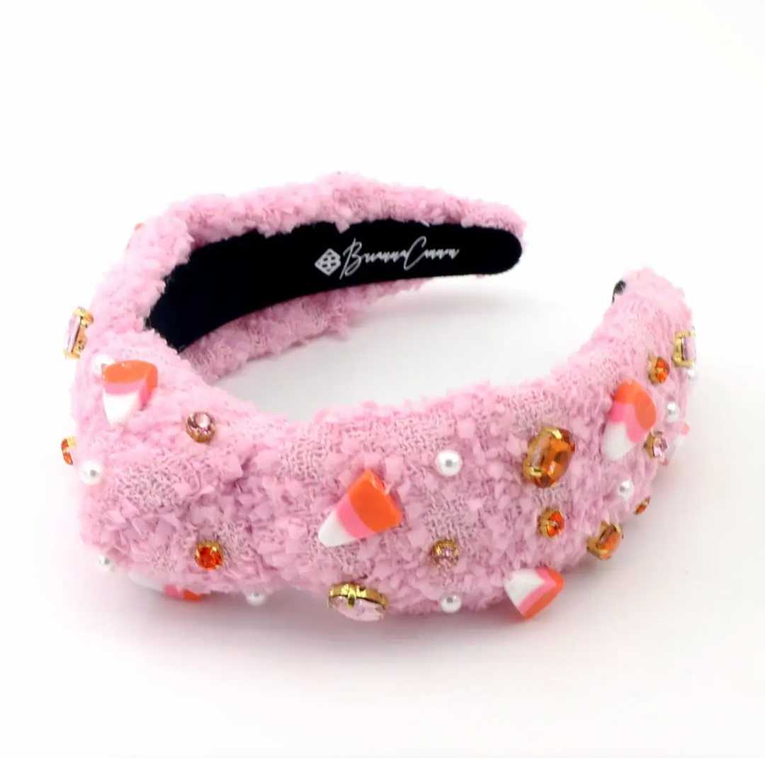 ADULT Pink Candy Corn Tweed Headband