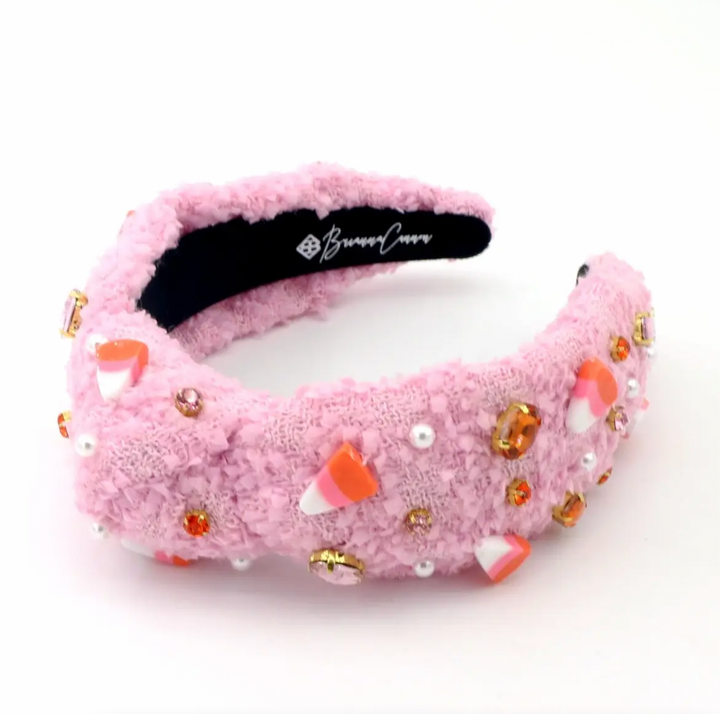 ADULT Pink Candy Corn Tweed Headband