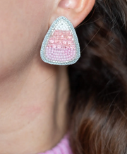 Sweet Pink Candy Corn Earring