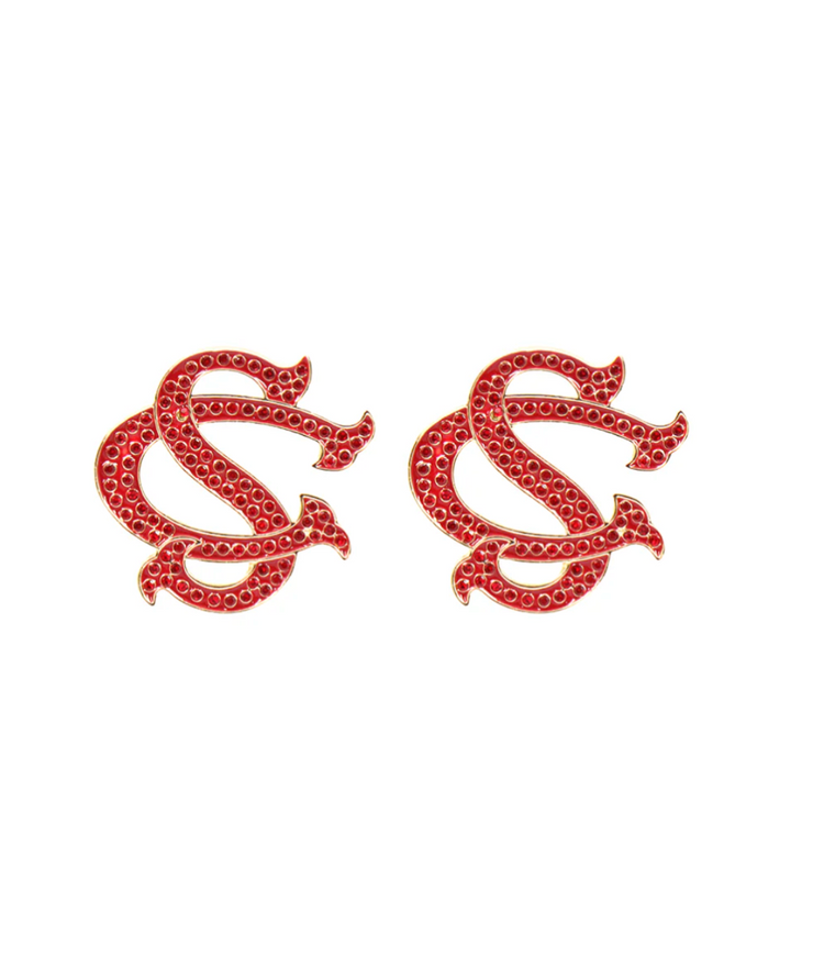 University of South Carolina Pavé Logo Studs