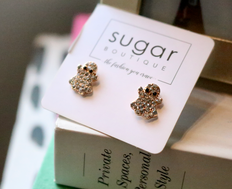 Rhinestone Ghost Studs