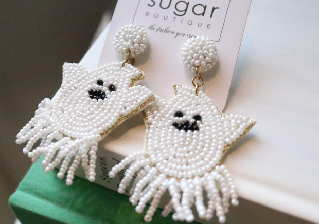 Ghost Seedbead Shimmy Earring