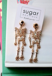 Risky Rhinestone Skeleton Earring