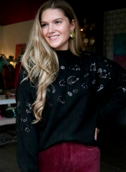 Lovely Leopard Sequin Sweater | Black