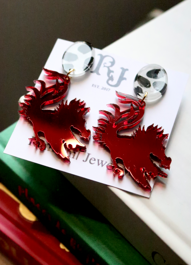 Spotted Gamecock Statement Earring