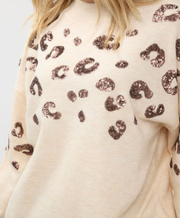 Lovely Leopard Sequin Sweater | Ivory