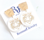 Etched Tiger Earring