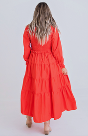 Lora Smocked Maxi Dress | Red Spice