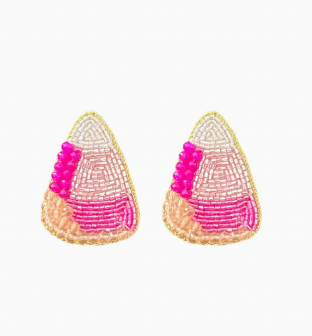 Pink Candy Corn Earrings