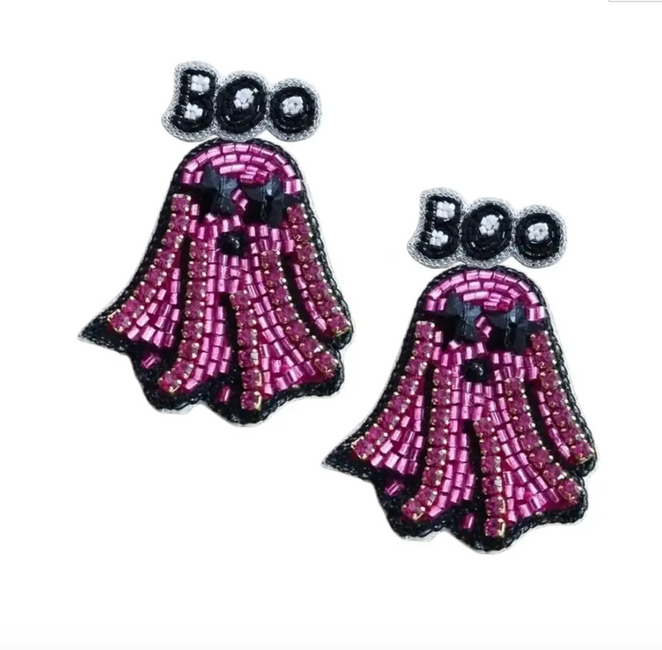 Rhinestone Boo Ghost Earring