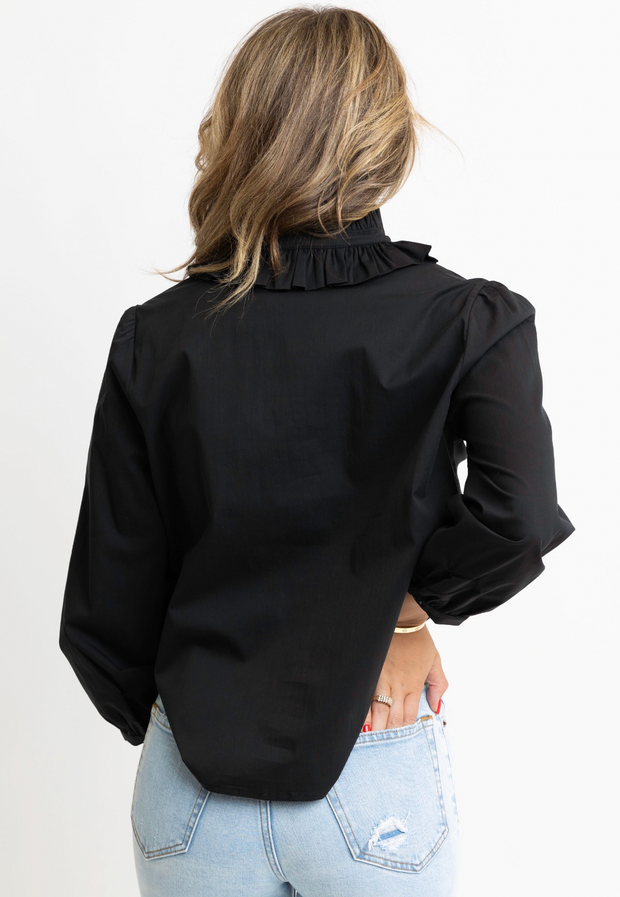 Savannah Ruffle Top | Black