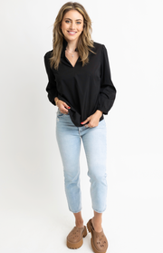 Savannah Ruffle Top | Black