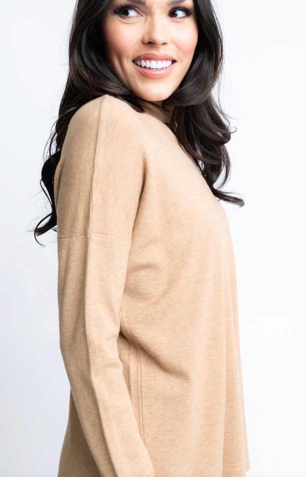 Turtleneck Sweater Tunic | Camel