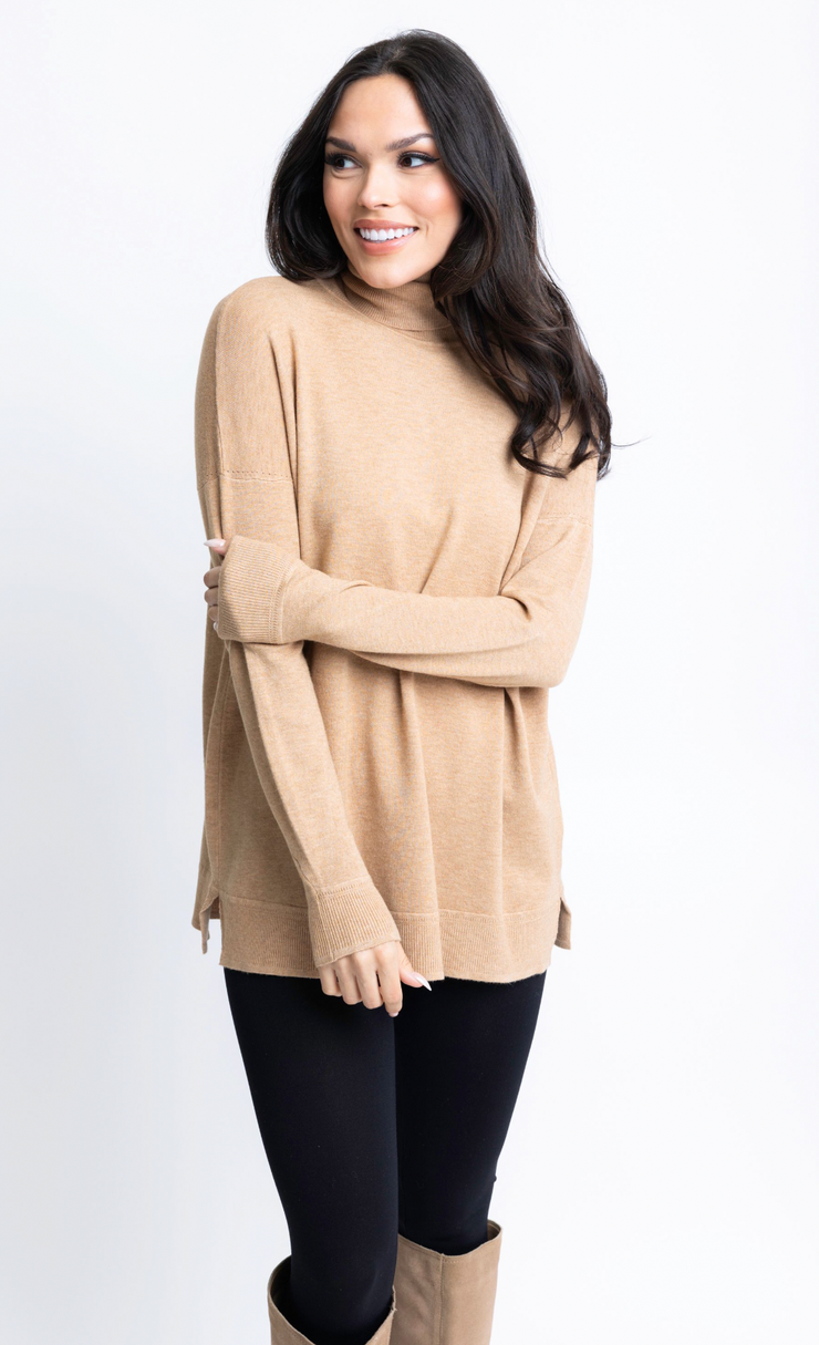 Turtleneck Sweater Tunic | Camel