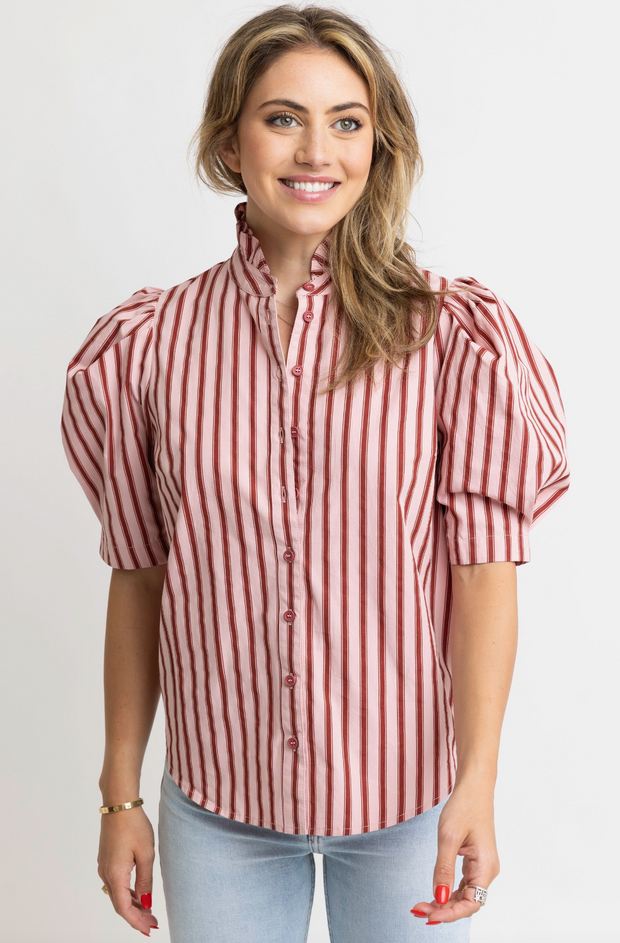 Florence Stripe Puff Sleeve Top