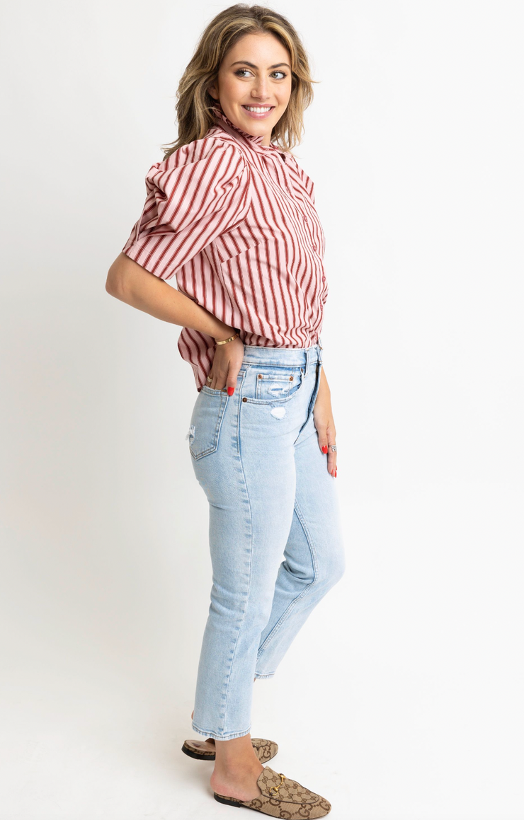 Florence Stripe Puff Sleeve Top