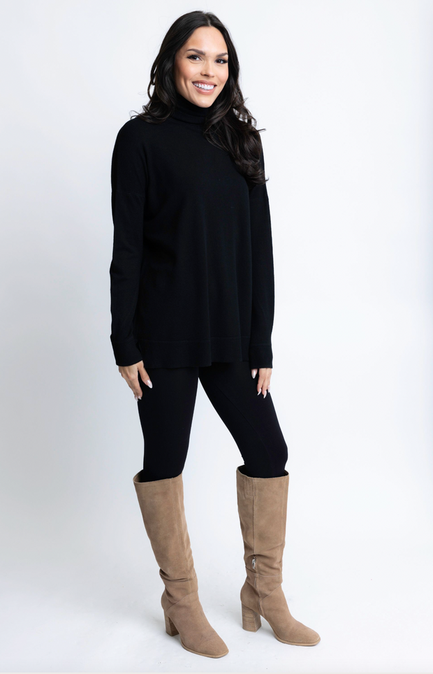 Turtleneck Sweater Tunic | Black