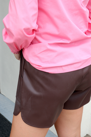 Dora Faux Leather Short | Chocolate