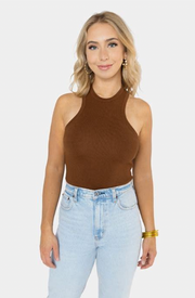 Jada Halter Bodysuit | Chocolate