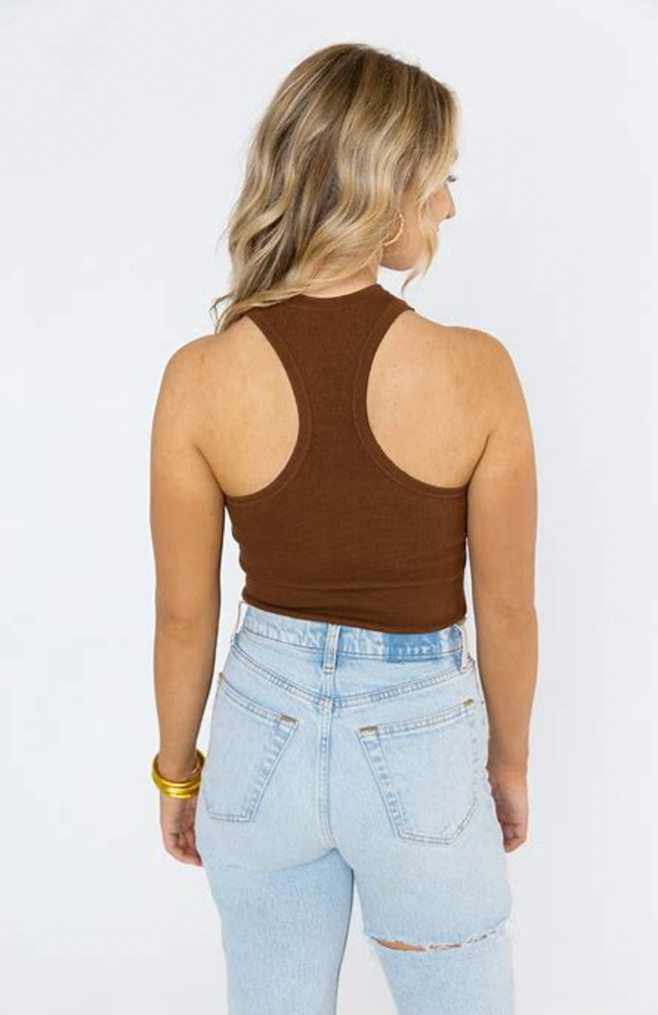 Jada Halter Bodysuit | Chocolate