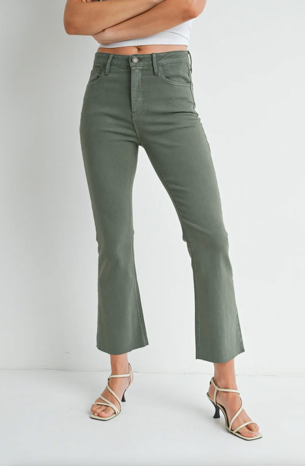 Vintage Cropped Flare | Olive