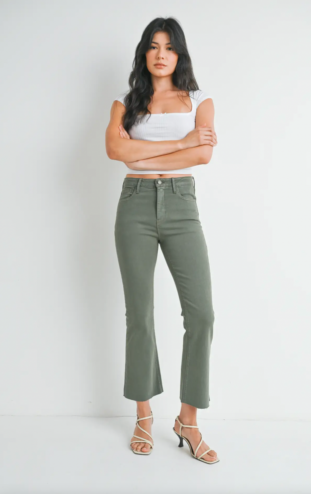 Vintage Cropped Flare | Olive