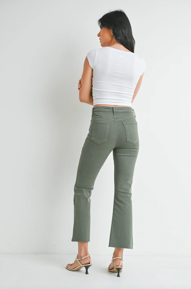 Vintage Cropped Flare | Olive