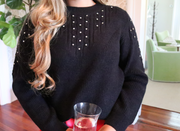 Sallie Studded Sweater | Black