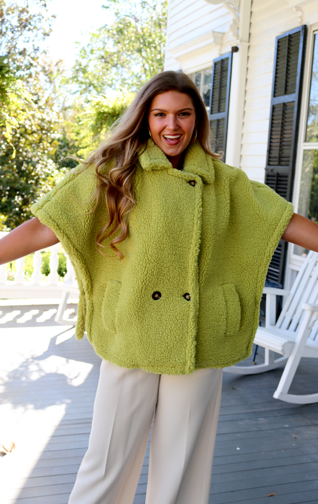 Teddy Poncho | Leaf Green