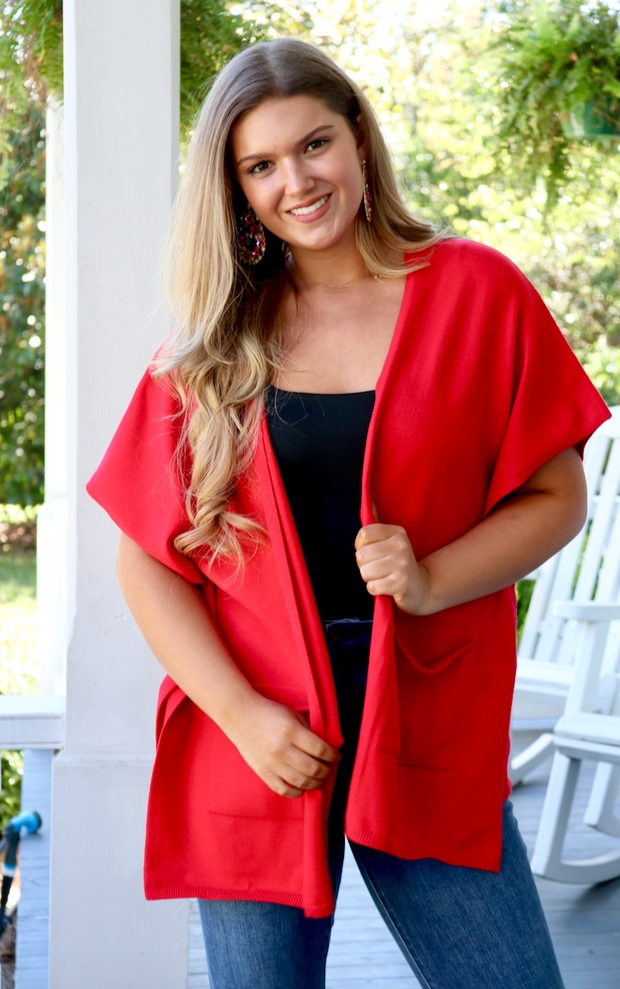 Polly Poncho | Red