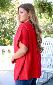 Polly Poncho | Red