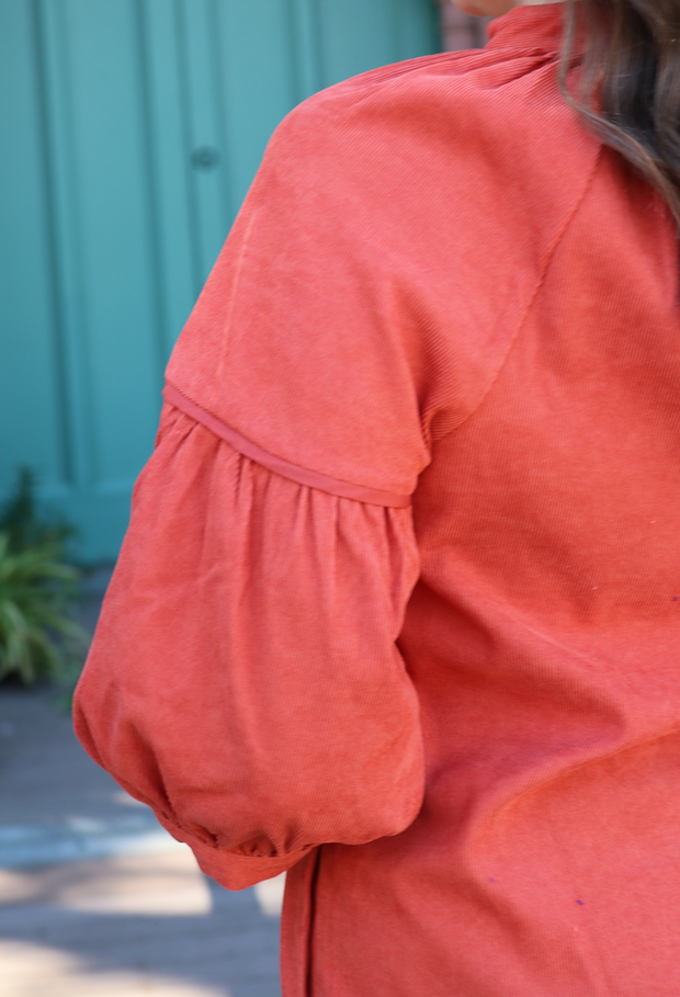 Vermont Corduroy Dress | Pumpkin Orange