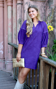 Vermont Corduroy Dress | Purple