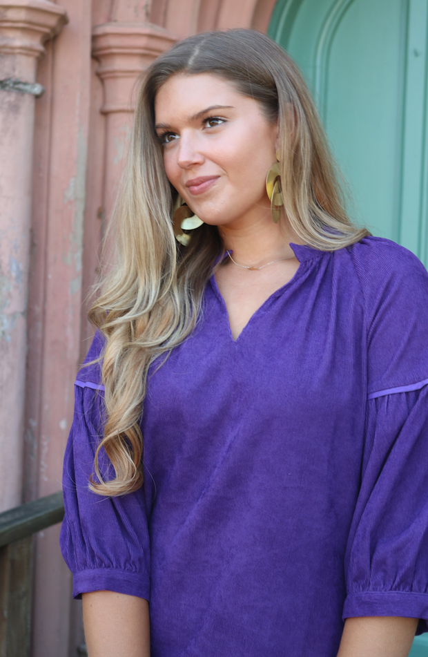 Vermont Corduroy Dress | Purple