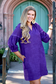 Vermont Corduroy Dress | Purple