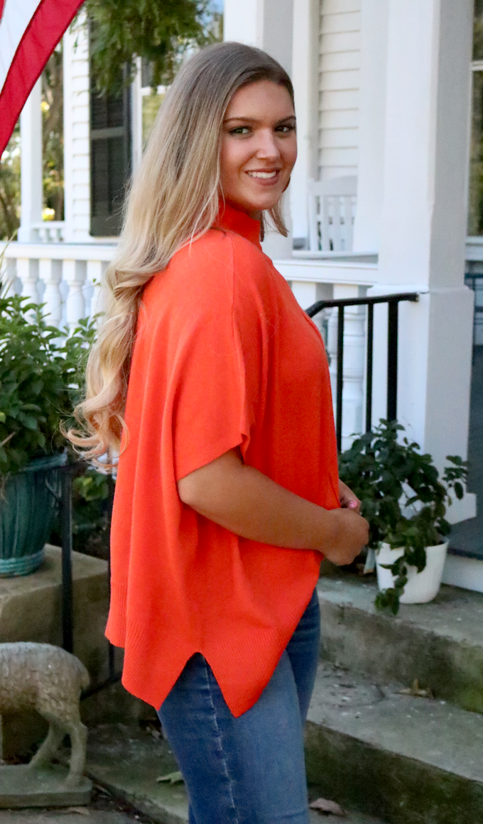 Caroline Sweater | Flame Orange