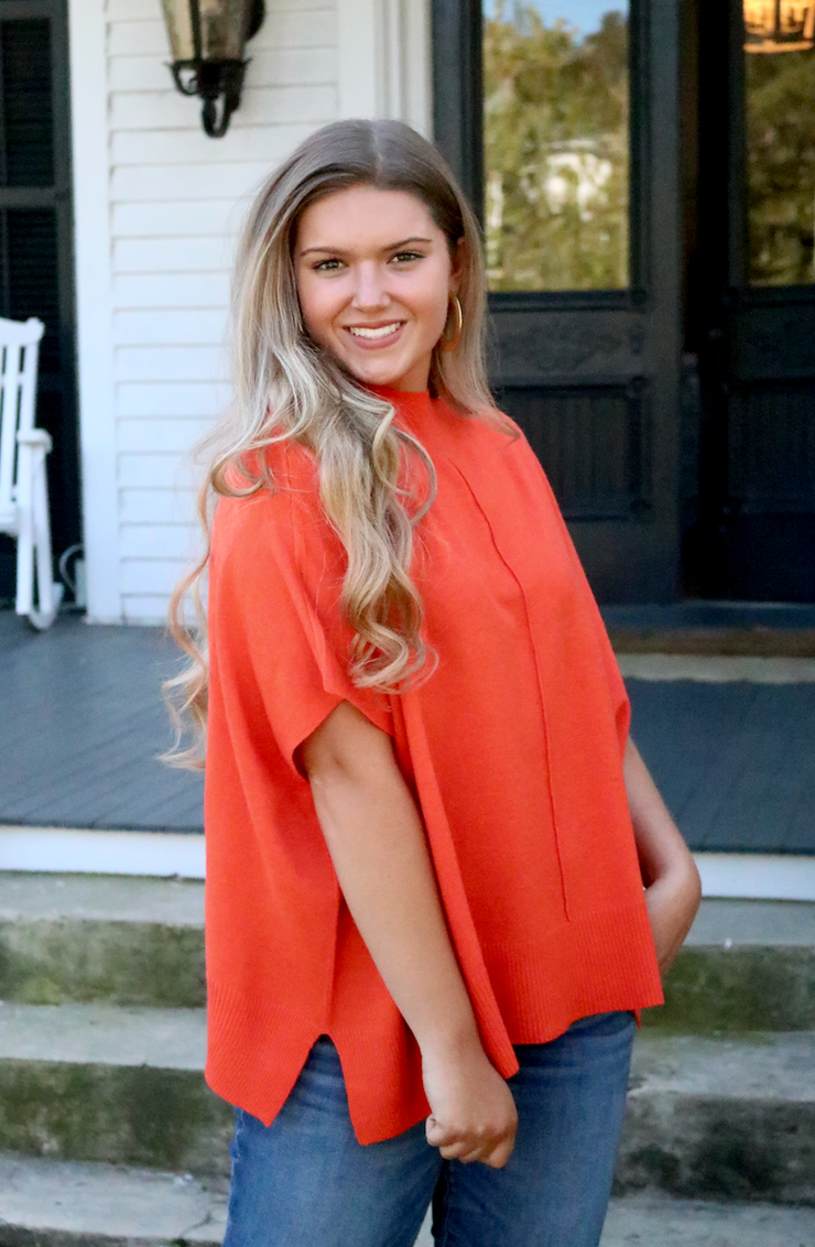 Caroline Sweater | Flame Orange