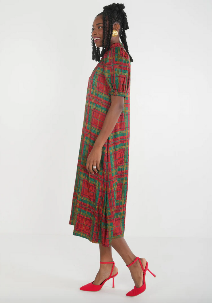 Hampton Midi Dress | Tartan Cheetah