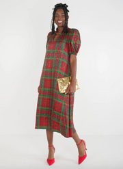 Hampton Midi Dress | Tartan Cheetah