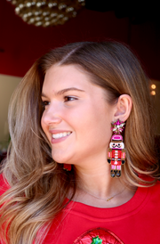 Preppy Pink Nutcracker Earring